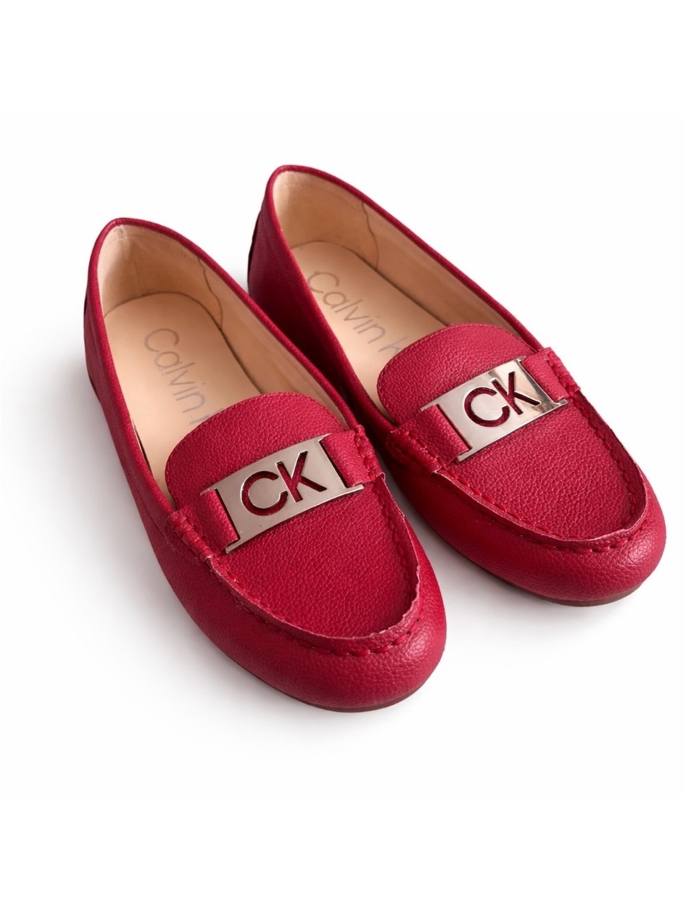 Calvin Klein Women’s Crimson CK Logo Moccasins